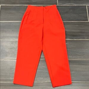 Zara Vibrant Red High Waisted Trousers